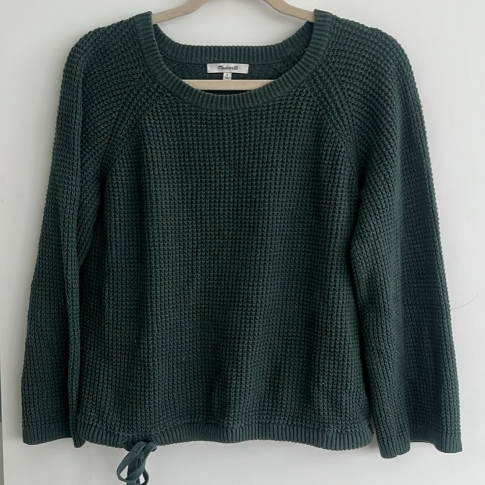 Madewell Waffle Knit Sweater Forest Green, Size S